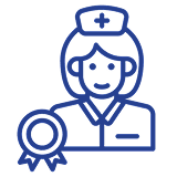 Nurse icon with a medal illustration.